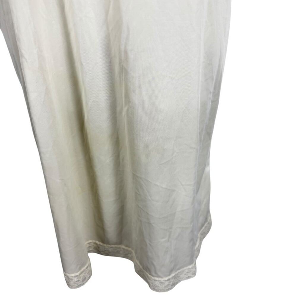 Vanity Fair Vintage Full Slip Dress Ivory Lace Trim V-Neck Babydoll USA Made S - Picture 7 of 16